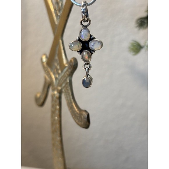 Small 1.25” Sterling Silver Ethiopian Opal Pendant - Great Gift for Child - Picture 1 of 9